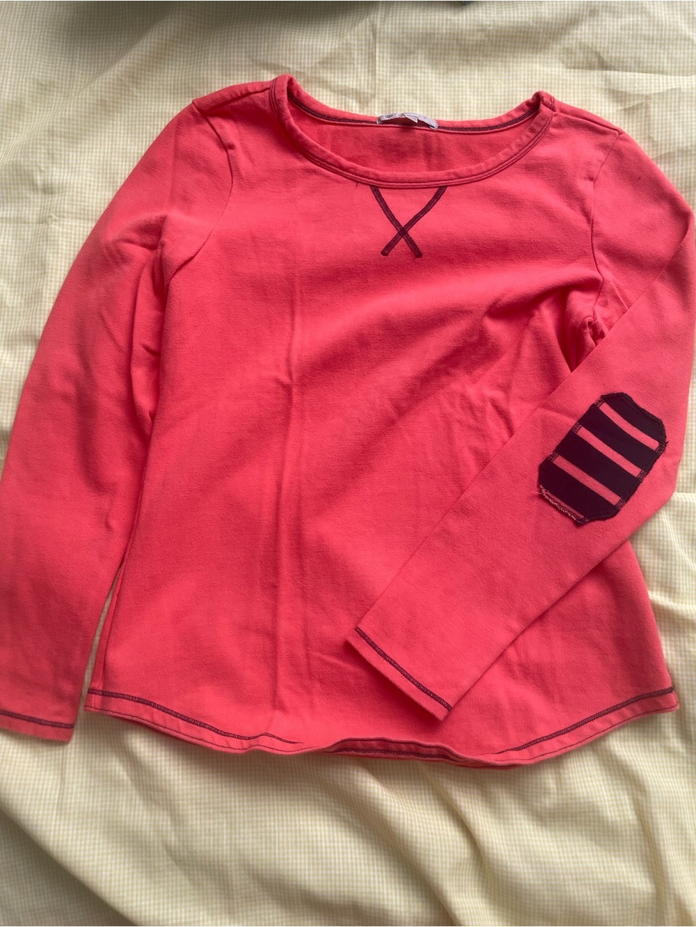 Vintage Gap' Coral Thick Long-Sleeve Top with Elbow Patch 100% cotton
